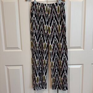 Boho Ikat Patterned Wide-Leg Pants